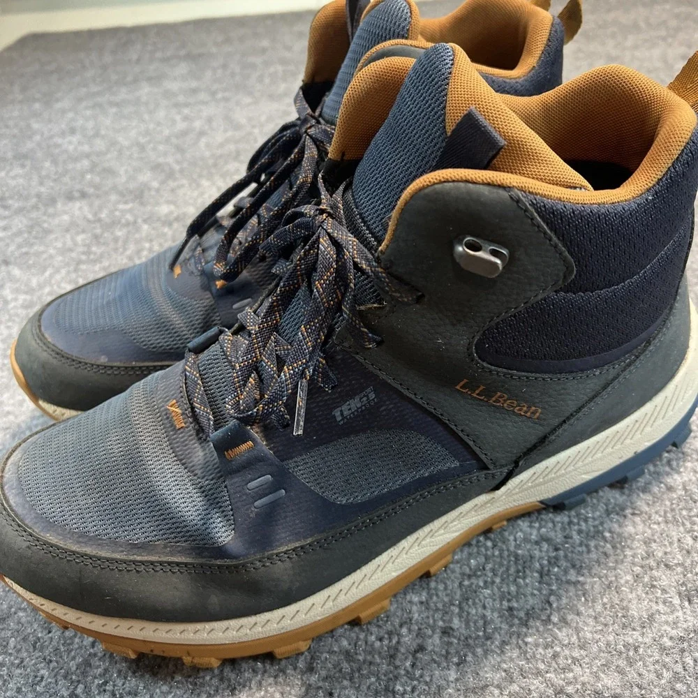 L.L. Bean Access Hiker Mid Men's 13 M Carbon Navy Waterproof Boots 521118 VGC